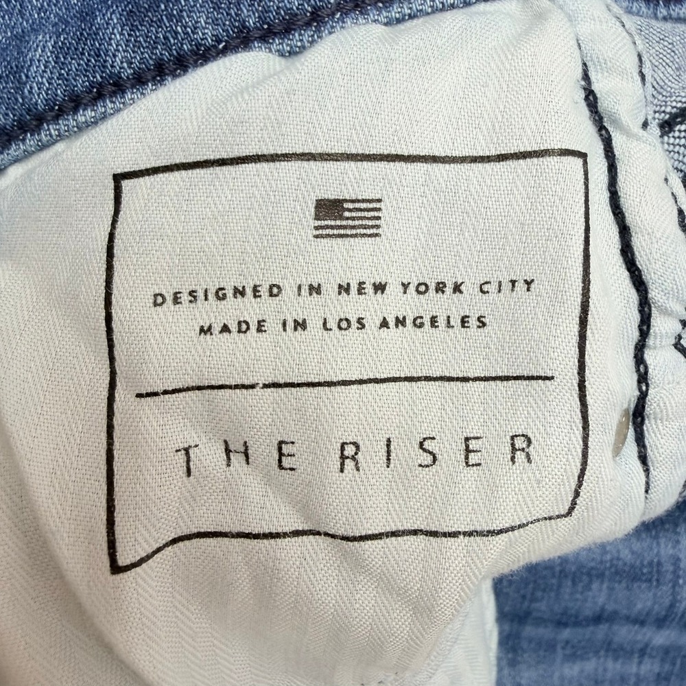 AYR The Riser Skinny Jeans Women 29 Blue High Rise Raw Hem Denim Made in USA - Picture 12 of 13